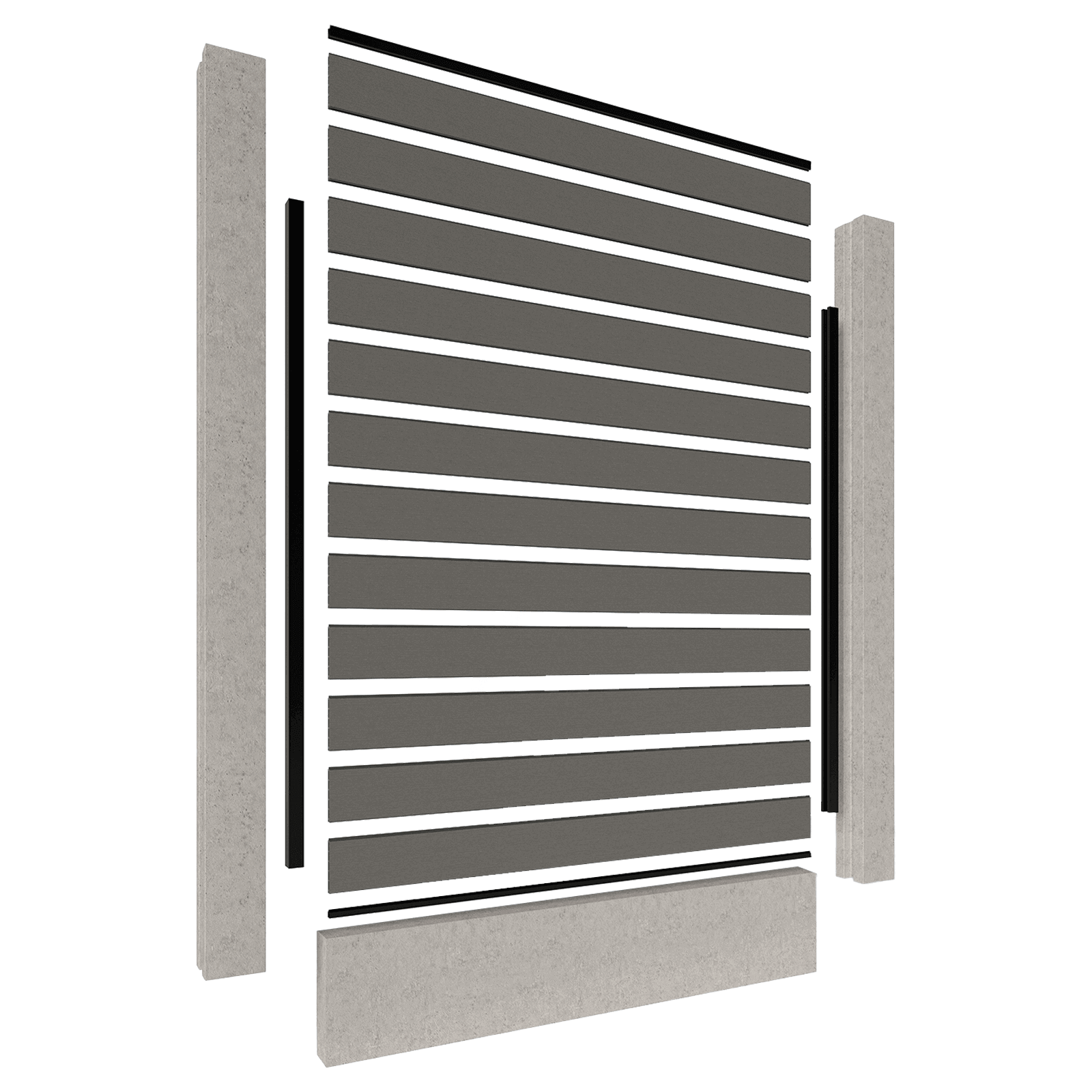 Composite fencing - Aluminium Railings (for concrete posts)