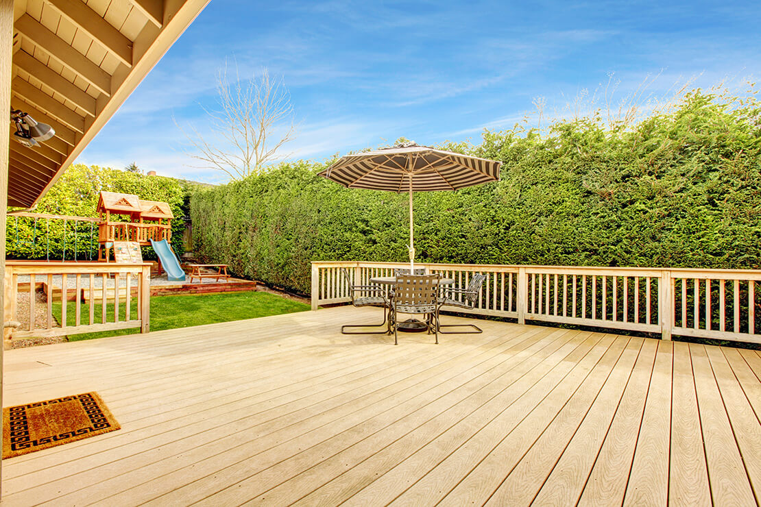 light coloured decking