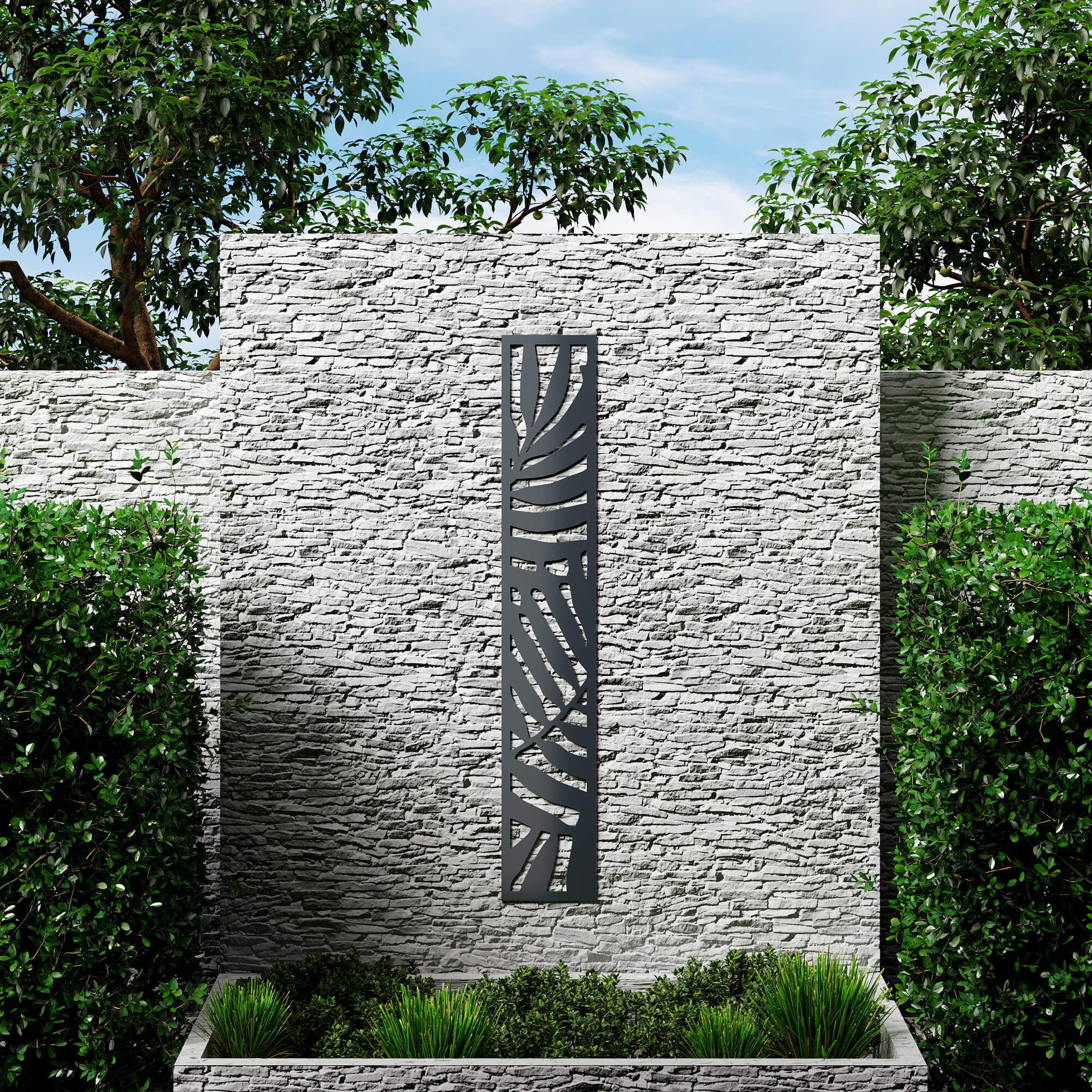 Dino Composite Trellis Garden Screen - Areca Anthracite 1800 x 300