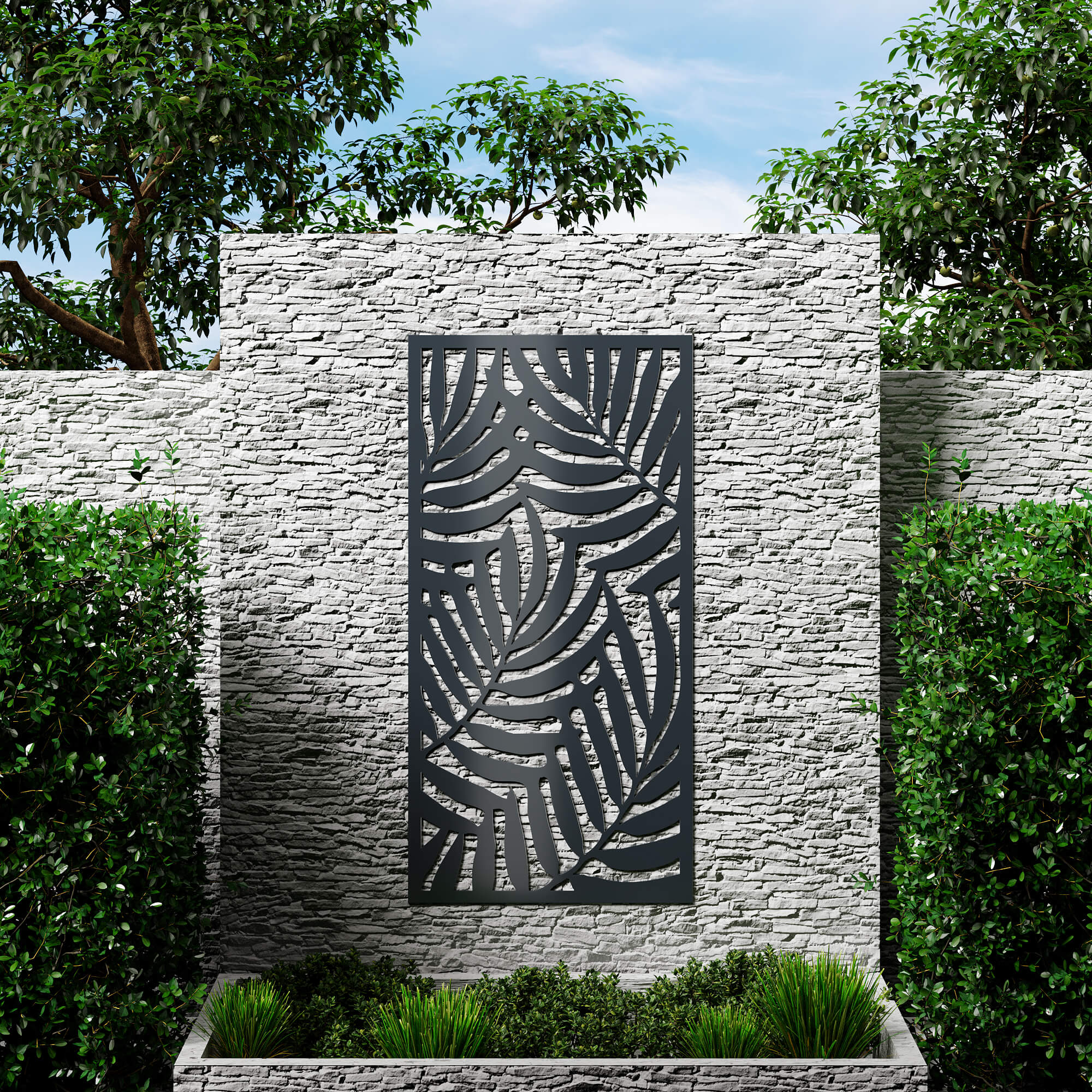 Dino Composite Trellis Garden Screen - Areca Anthracite 1800 x 900