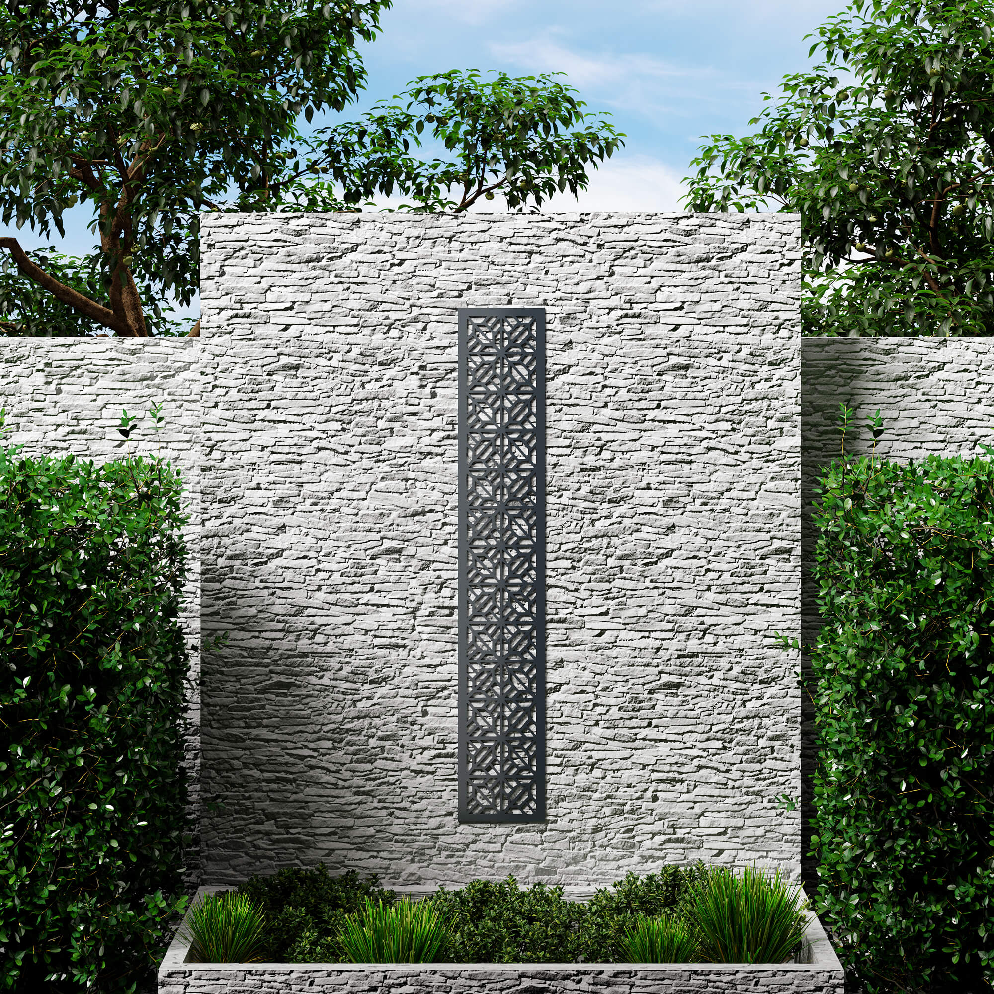 Dino Composite Trellis Garden Screen - Mosaic Anthracite 1800 x 300