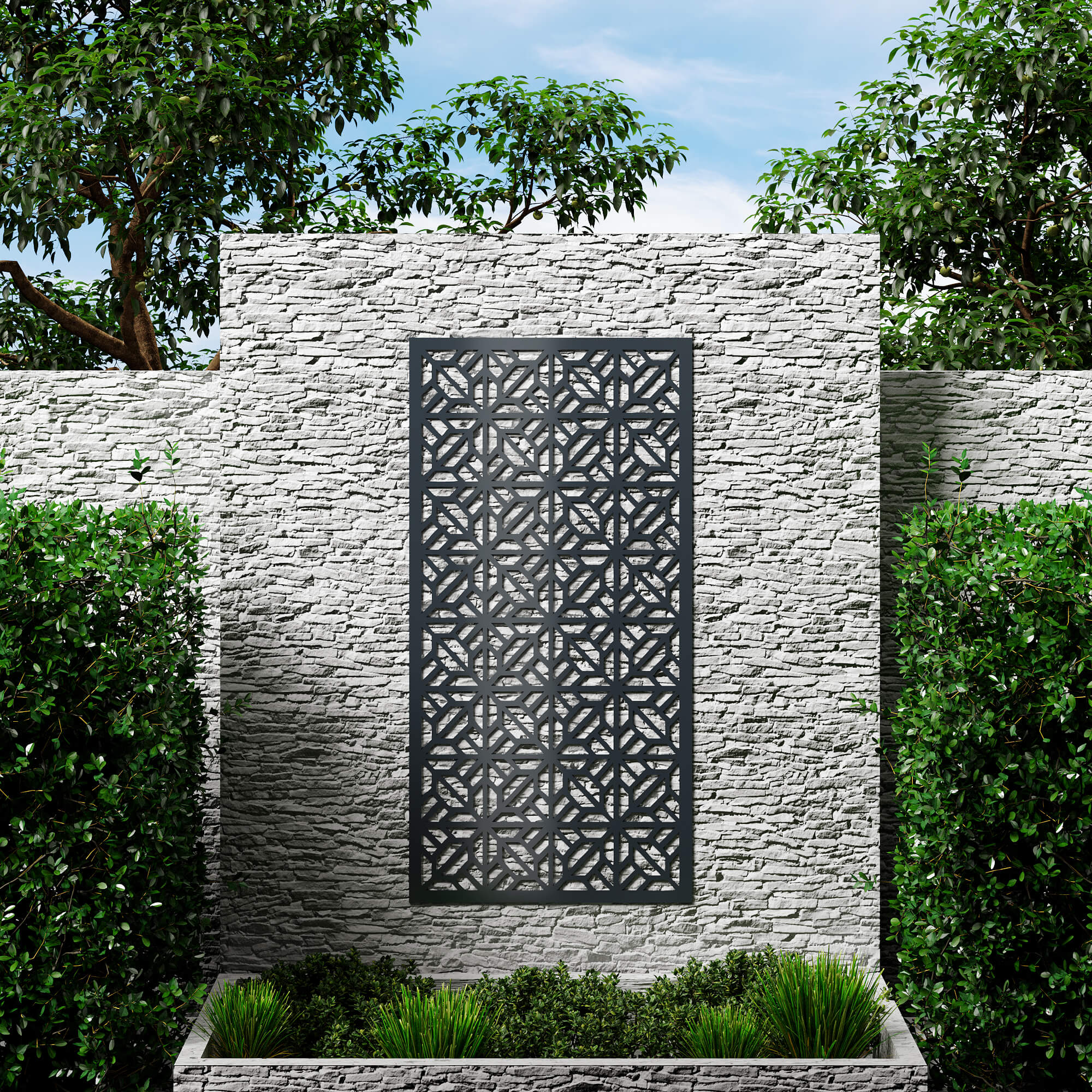 Dino Composite Trellis Garden Screen - Mosaic Anthracite 1800 x 900