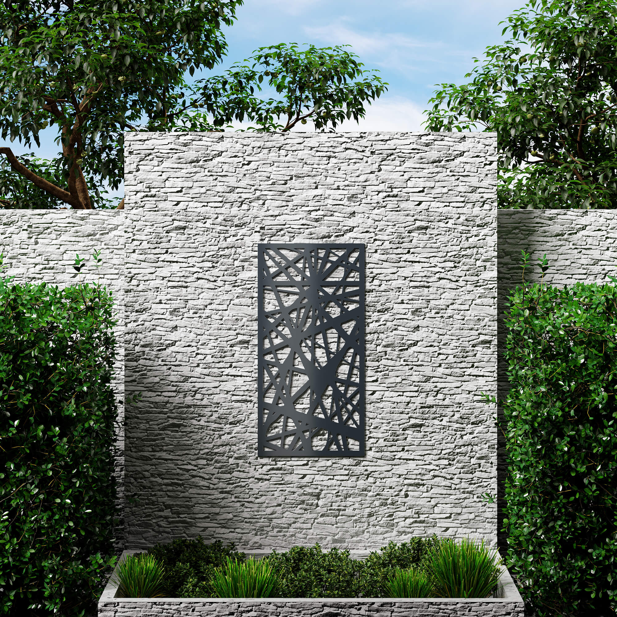 Dino Composite Trellis Garden Screen - Spectrum Anthracite 1200 x 600