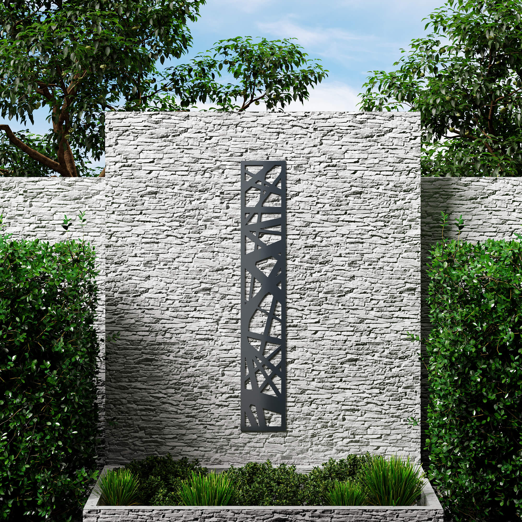 Dino Composite Trellis Garden Screen - Spectrum Anthracite 1800 x 300