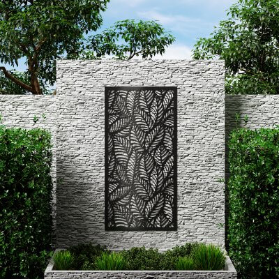 Composite Screen Black Botanic 1800mm x 900mm Garden