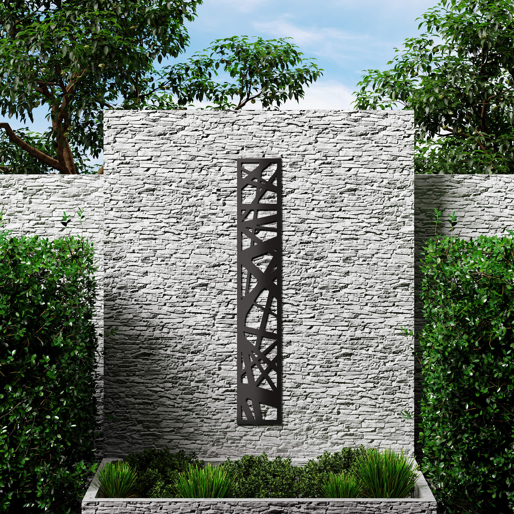 Dino Composite Trellis Garden Screen - Spectrum Black 1800 x 300