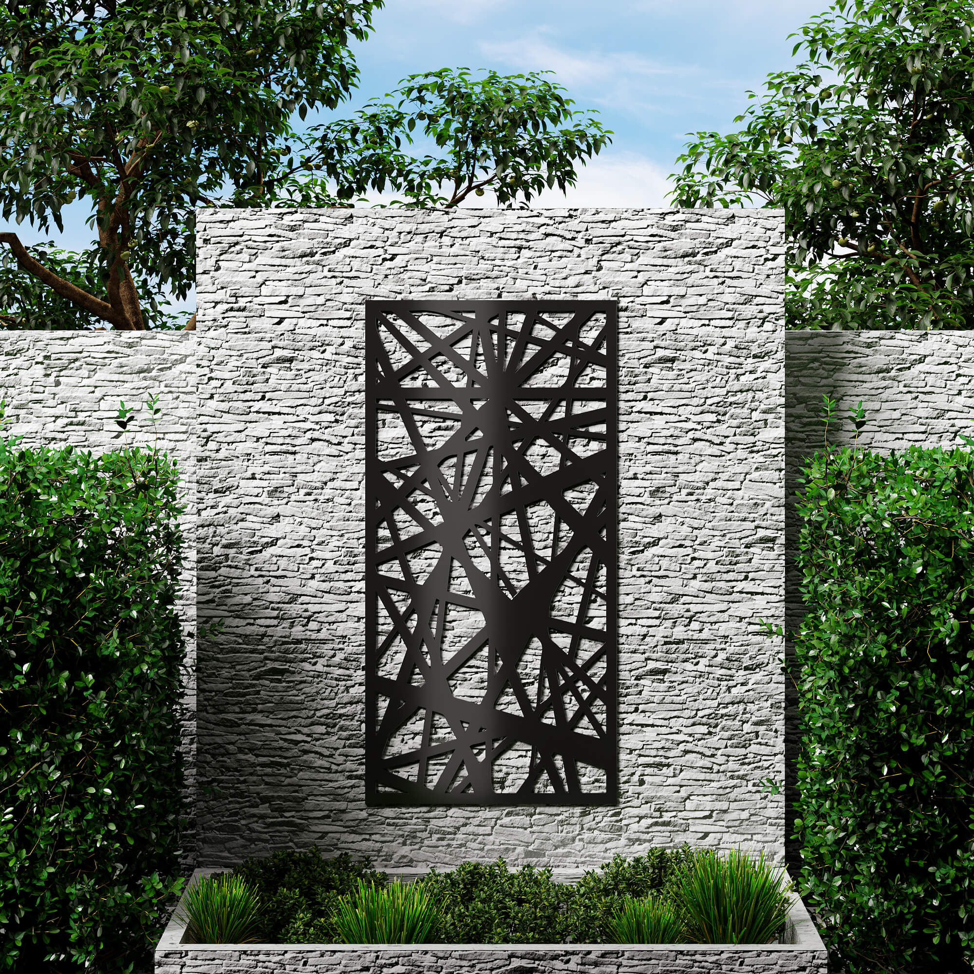 Dino Composite Trellis Garden Screen - Spectrum Black 1800 x 900