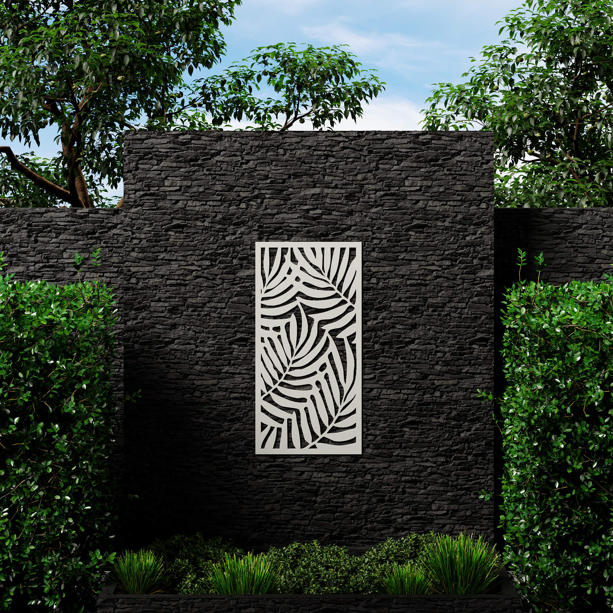 Dino Composite Trellis Garden Screen - Areca Ivory 1200 x 600