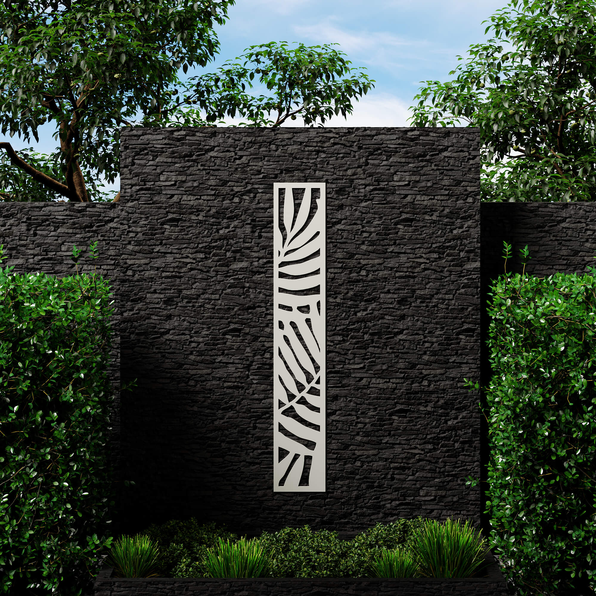 Dino Composite Trellis Garden Screen - Areca Ivory 1800 x 300
