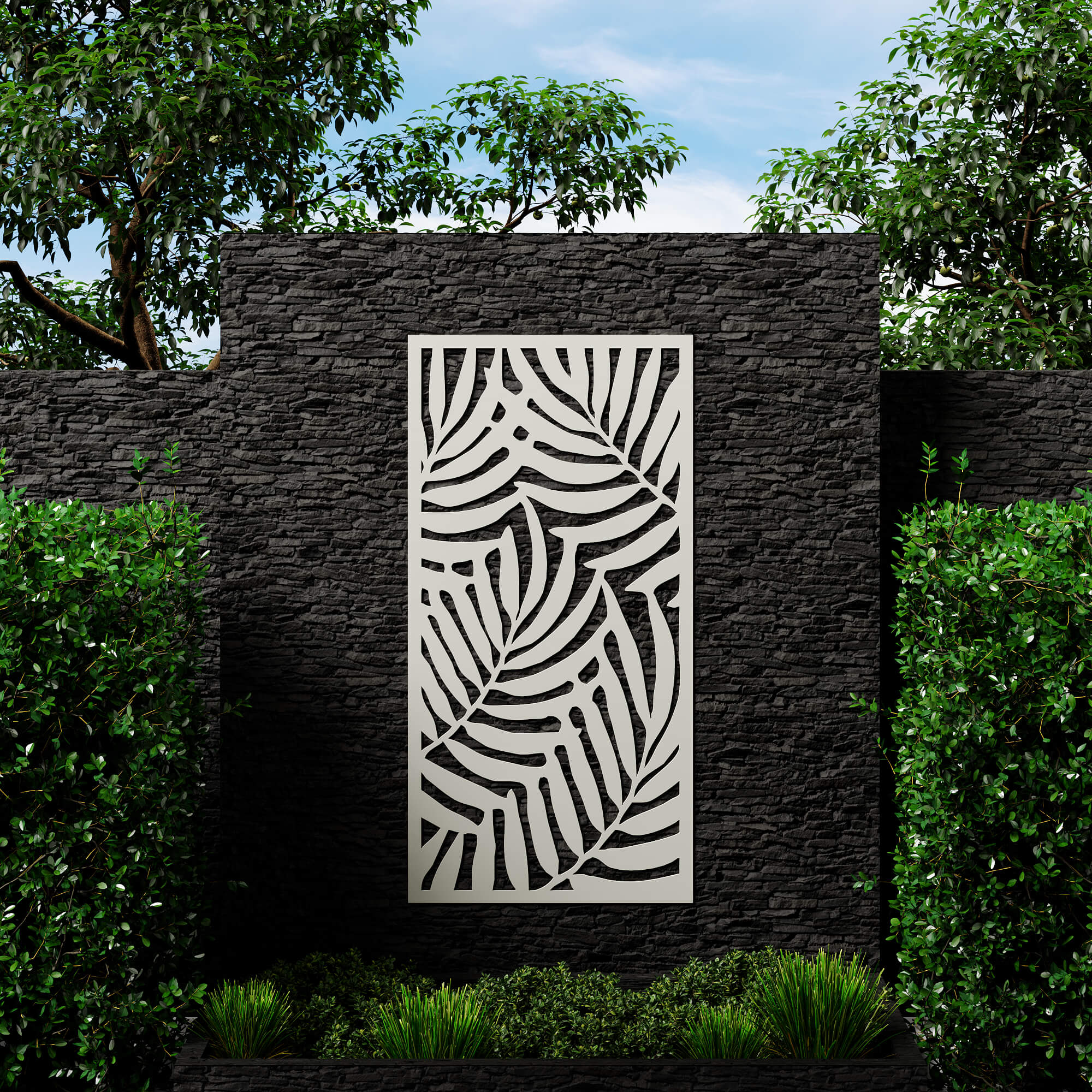 Dino Composite Trellis Garden Screen - Areca Ivory 1800 x 900