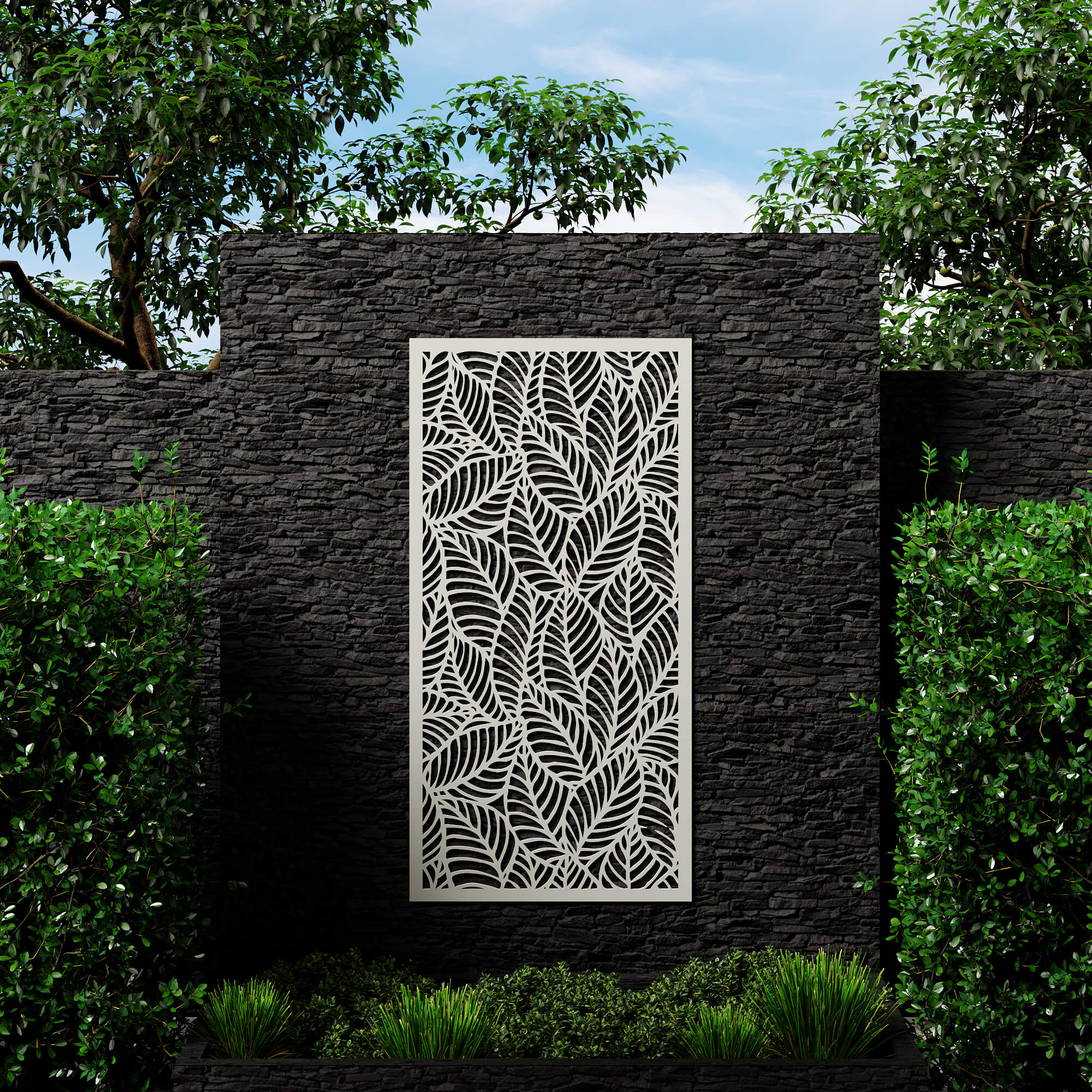 Dino Composite Trellis Garden Screen - Botanic Ivory 1800 x 900
