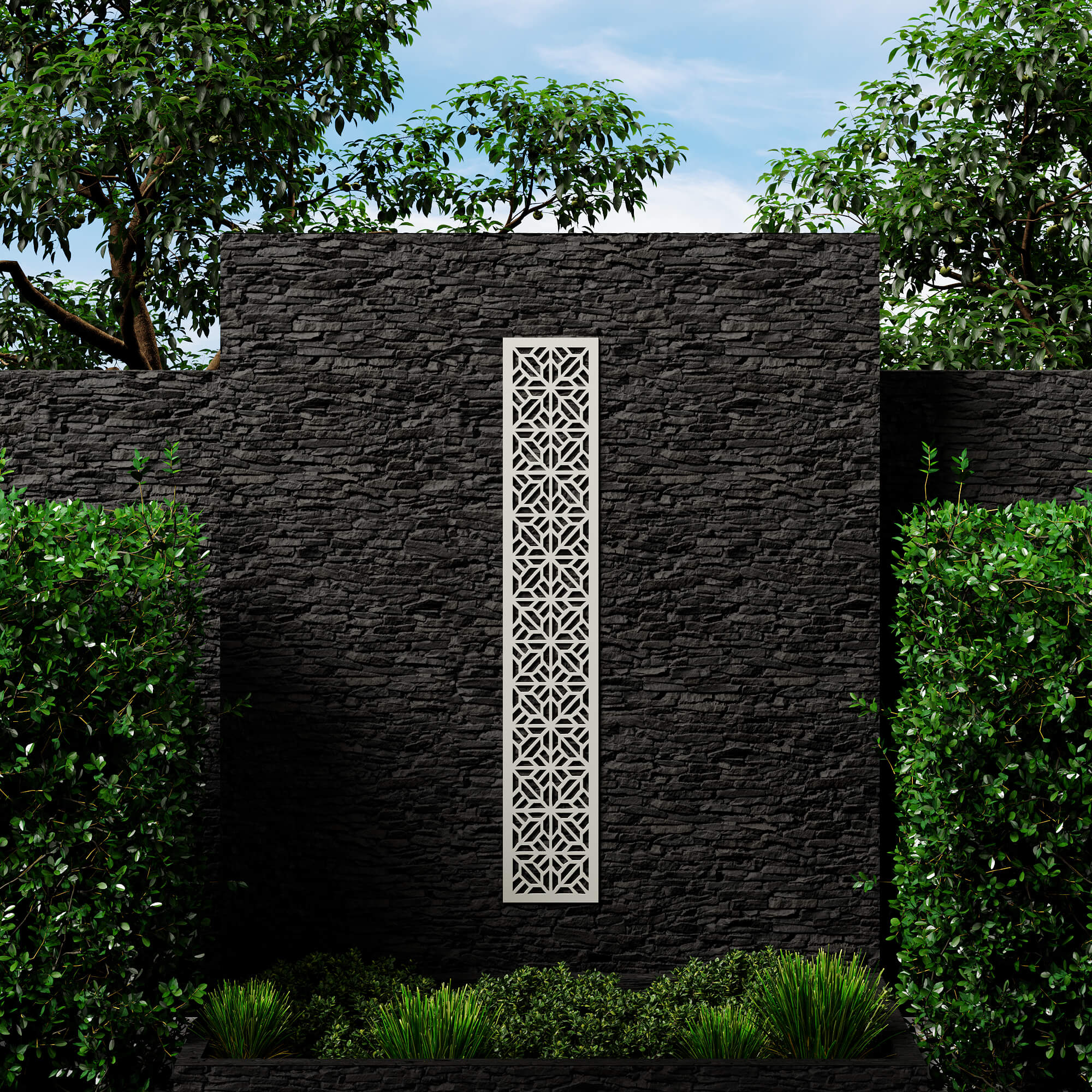Dino Composite Trellis Garden Screen - Mosaic Ivory 1800 x 300
