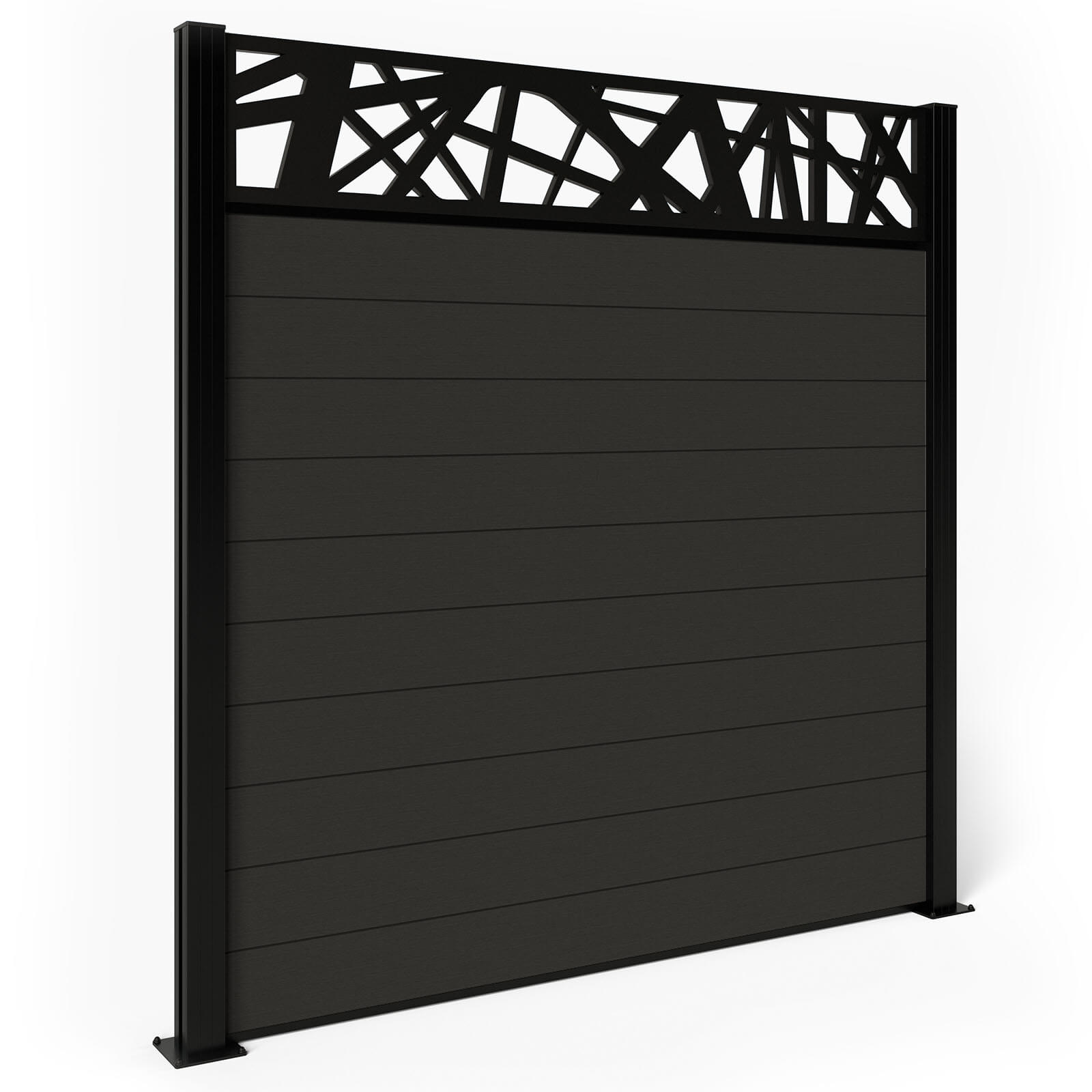 Dino Composite Fencing - Graphite with Aluminium Posts 0.9m