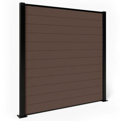 Composite Fencing Mocha with Aluminium Posts