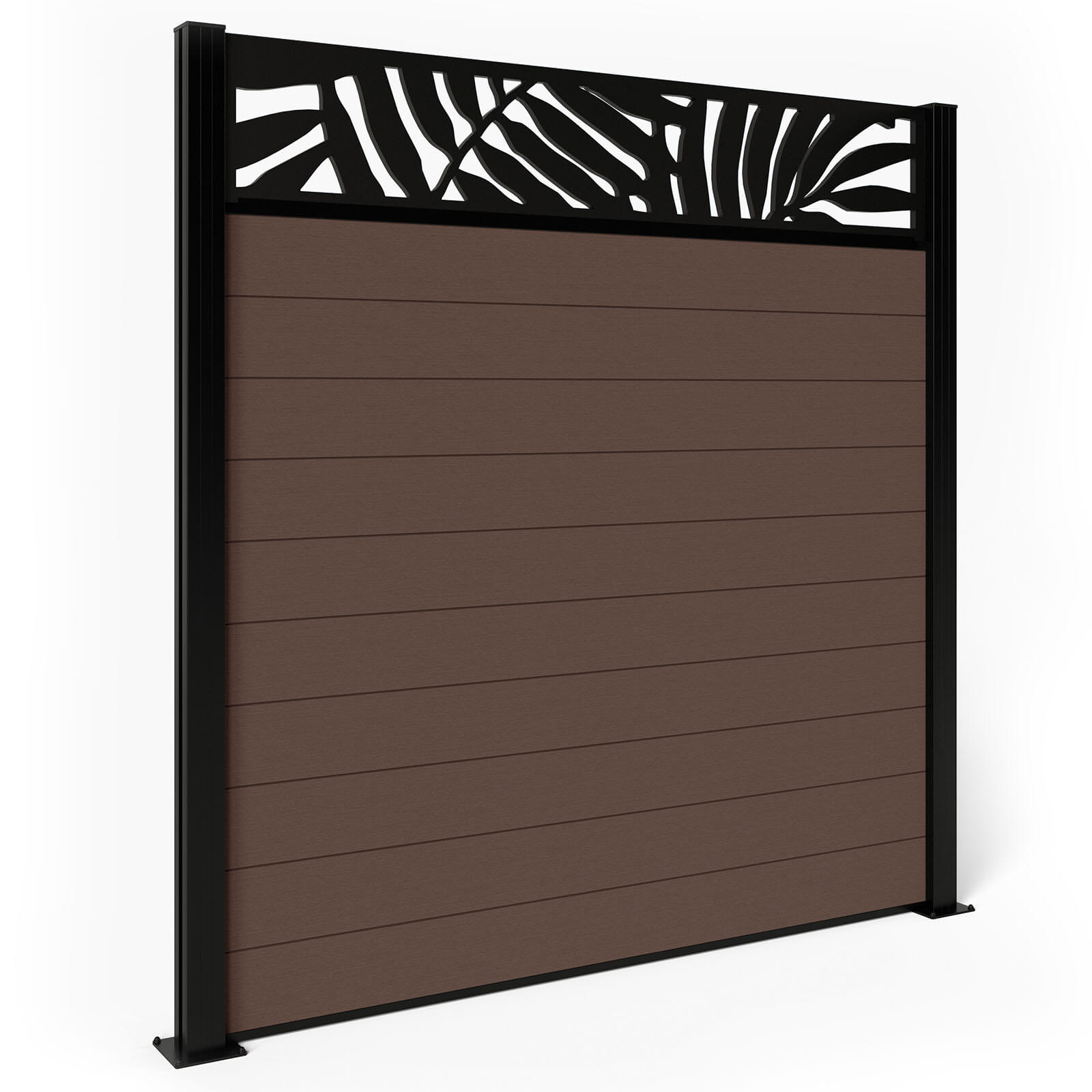 Dino Composite Fencing - Mocha with Aluminium Posts 1.2m