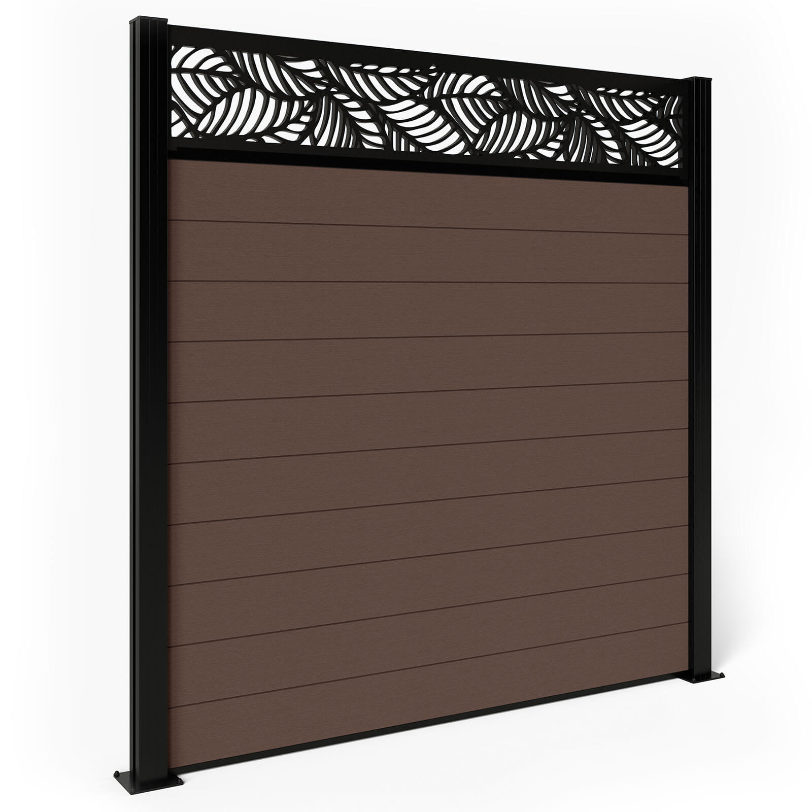 Dino Composite Fencing - Mocha with Aluminium Posts 0.3m