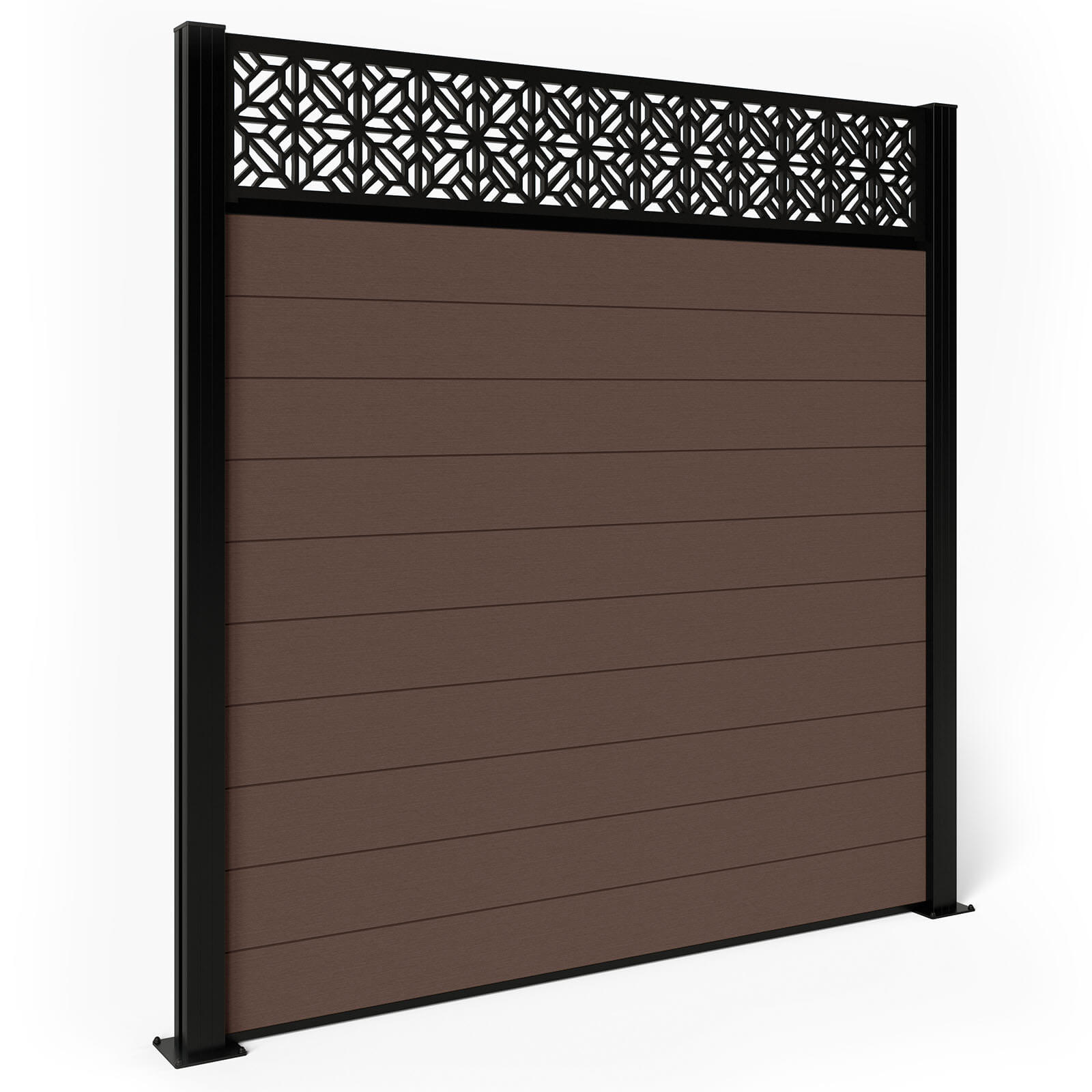 Dino Composite Fencing - Mocha with Aluminium Posts 0.9m