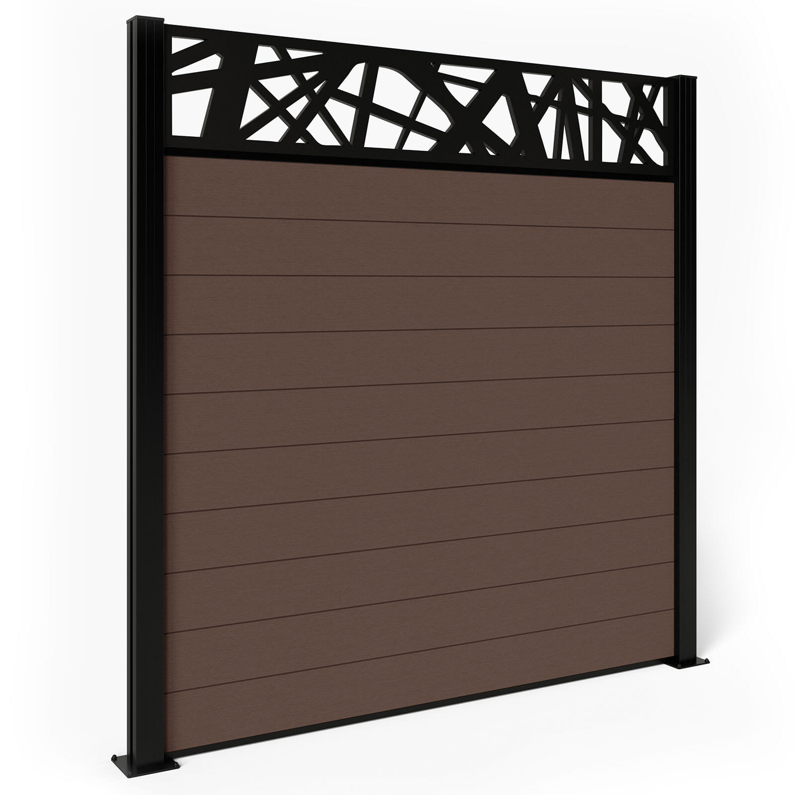 Dino Composite Fencing - Mocha with Aluminium Posts 1.5m