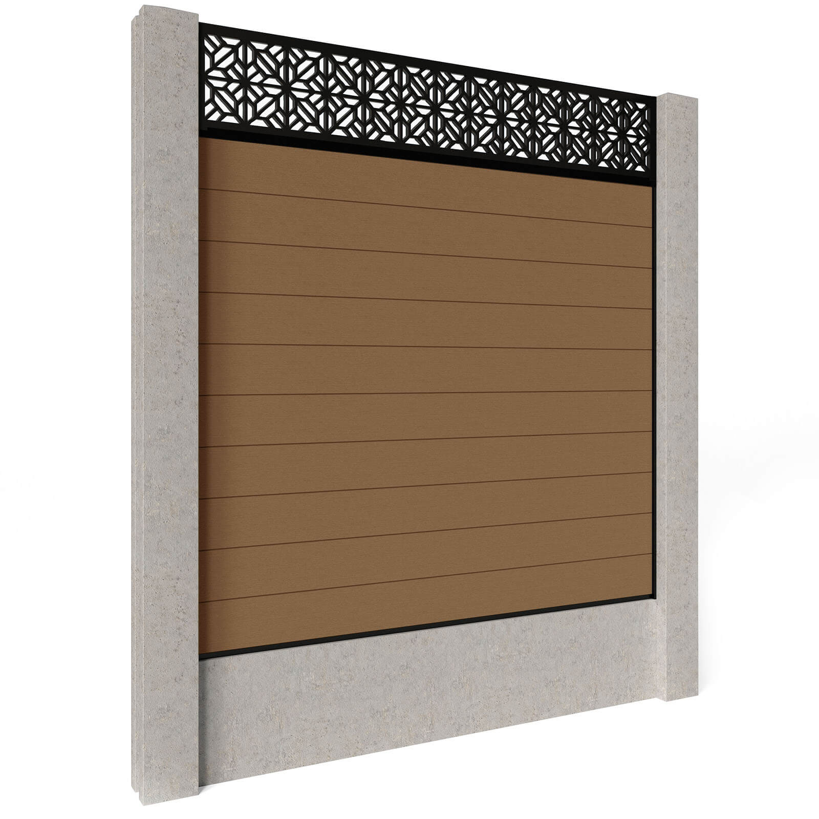 Dino Composite Fencing - Amber with Aluminium Railings (for concrete posts) 1.5m