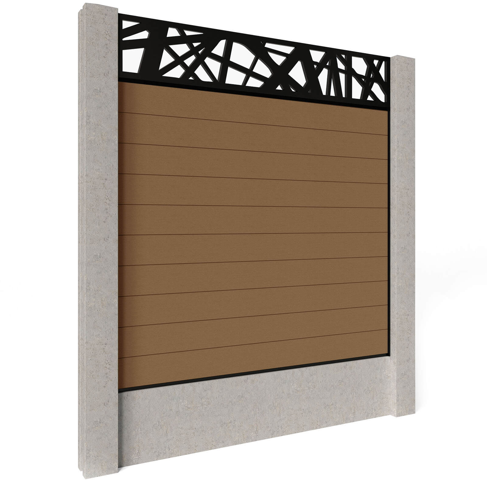 Dino Composite Fencing - Amber with Aluminium Railings (for concrete posts) 0.3m