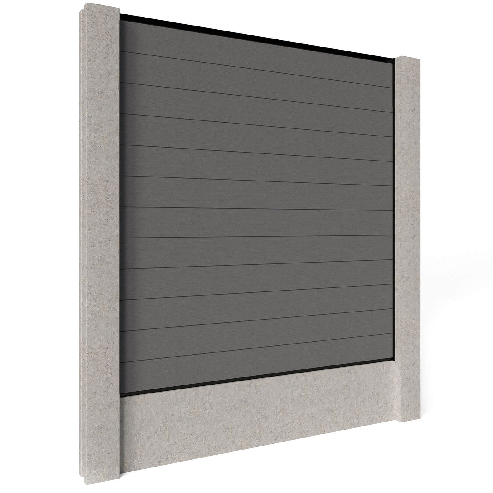 Dino Composite Fencing - Ash with Aluminium Railings (for concrete posts) 1.2m