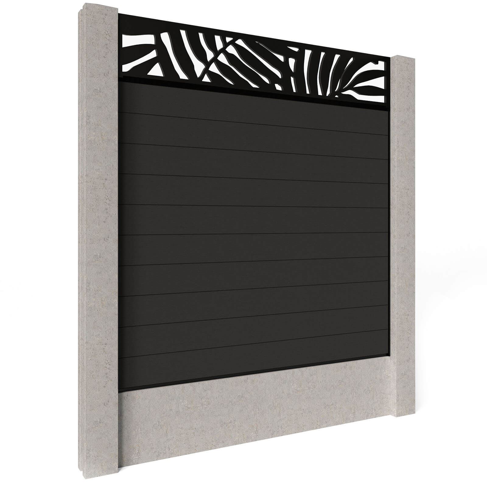 Dino Composite Fencing - Graphite with Aluminium Railings (for concrete posts) 1.2m