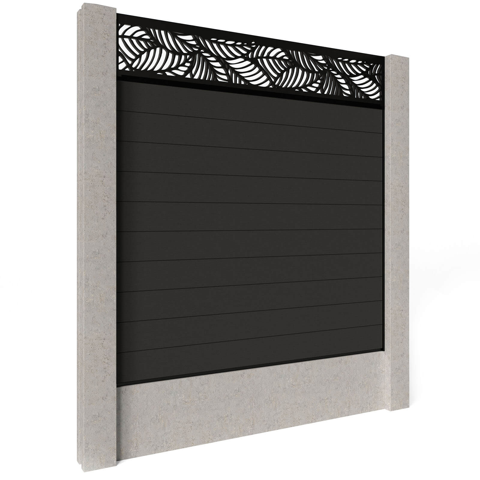 Dino Composite Fencing - Graphite with Aluminium Railings (for concrete posts) 1.5m