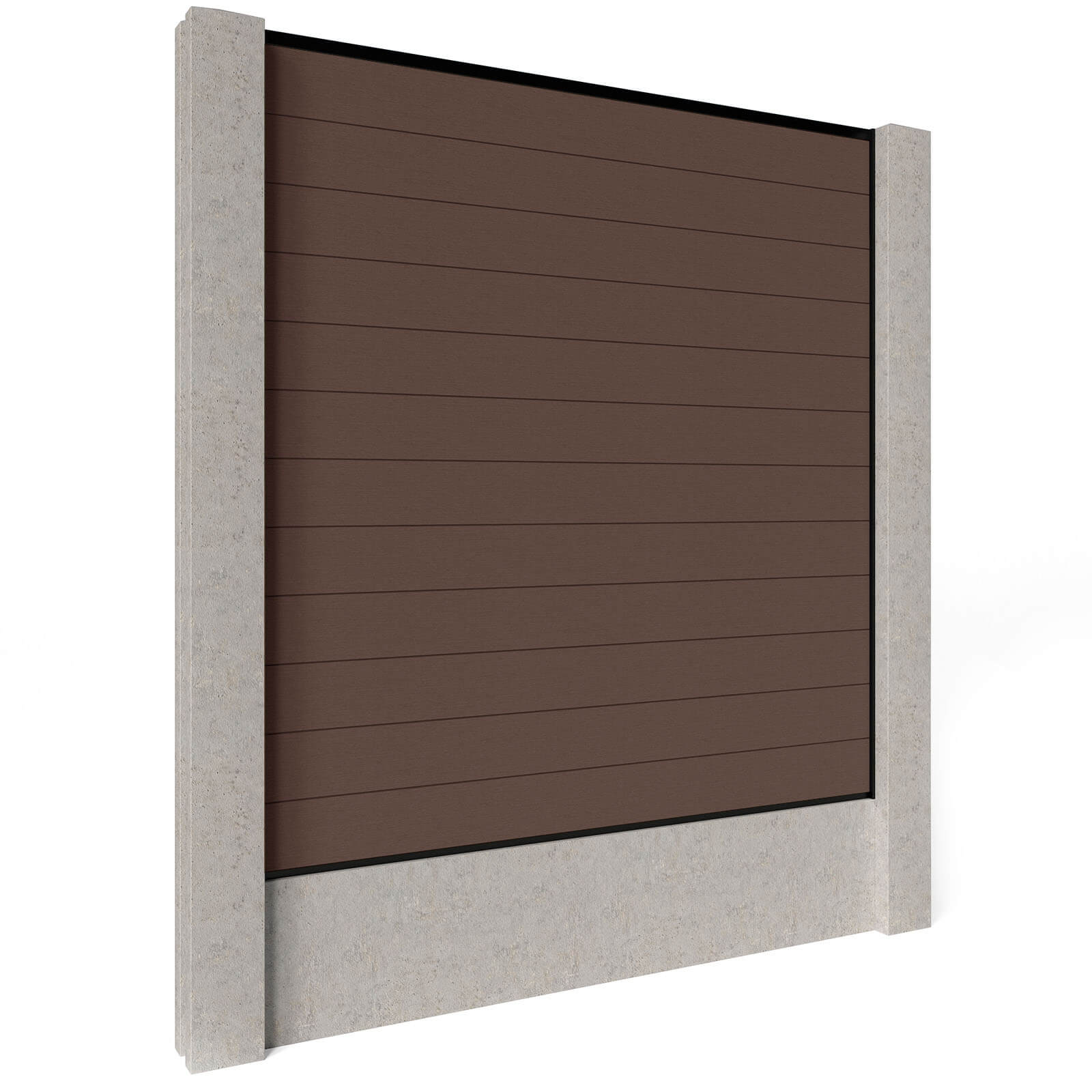 Dino Composite Fencing - Mocha with Aluminium Railings (for concrete posts) 0.6m