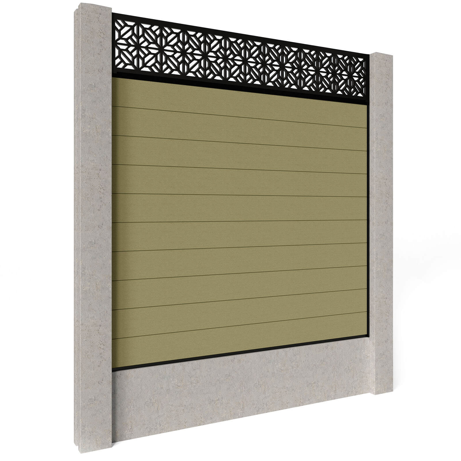 Dino Composite Fencing - Savanna with Aluminium Railings (for concrete posts) 0.3m