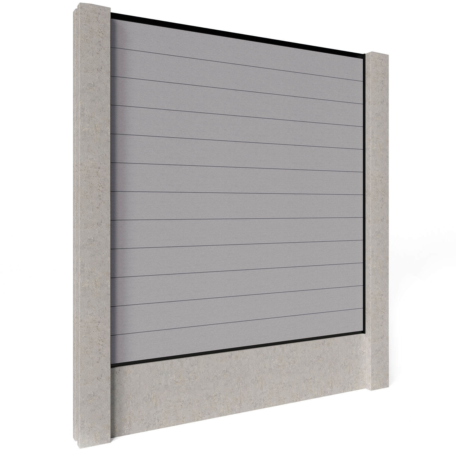 Dino Composite Fencing - Stone with Aluminium Railings (for concrete posts) 0.9m
