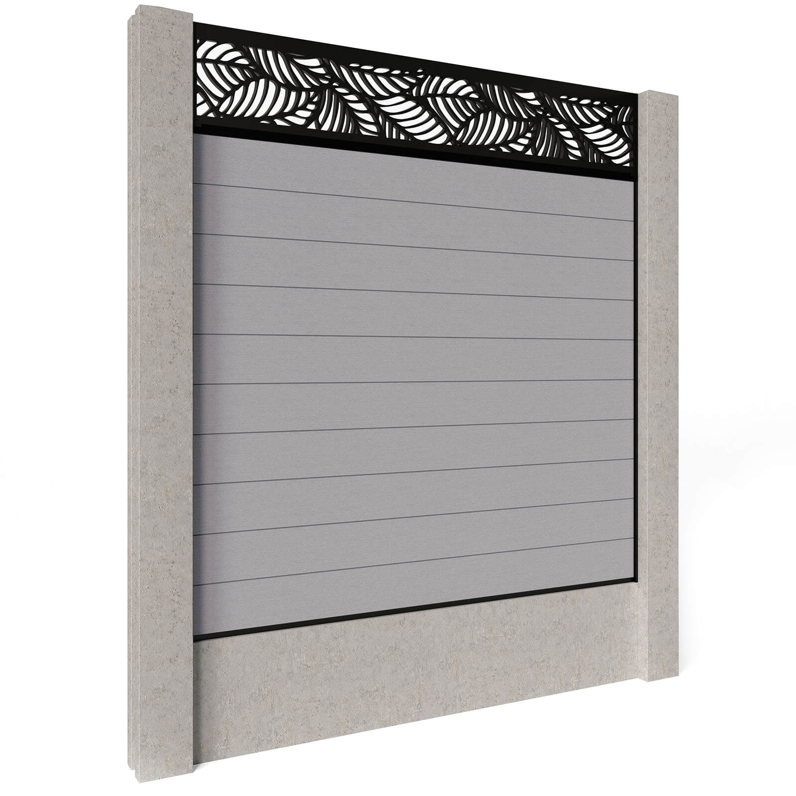 Dino Composite Fencing - Stone with Aluminium Railings (for concrete posts) 0.6m