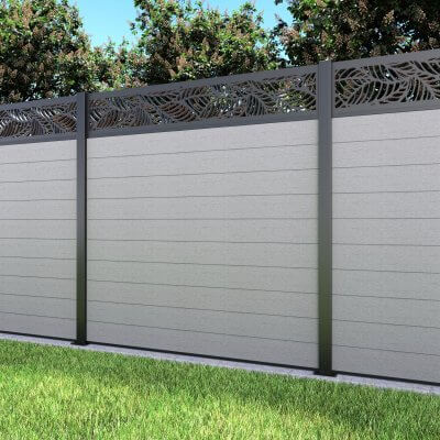 Composite Fencing Panels with Aluminium Posts Garden