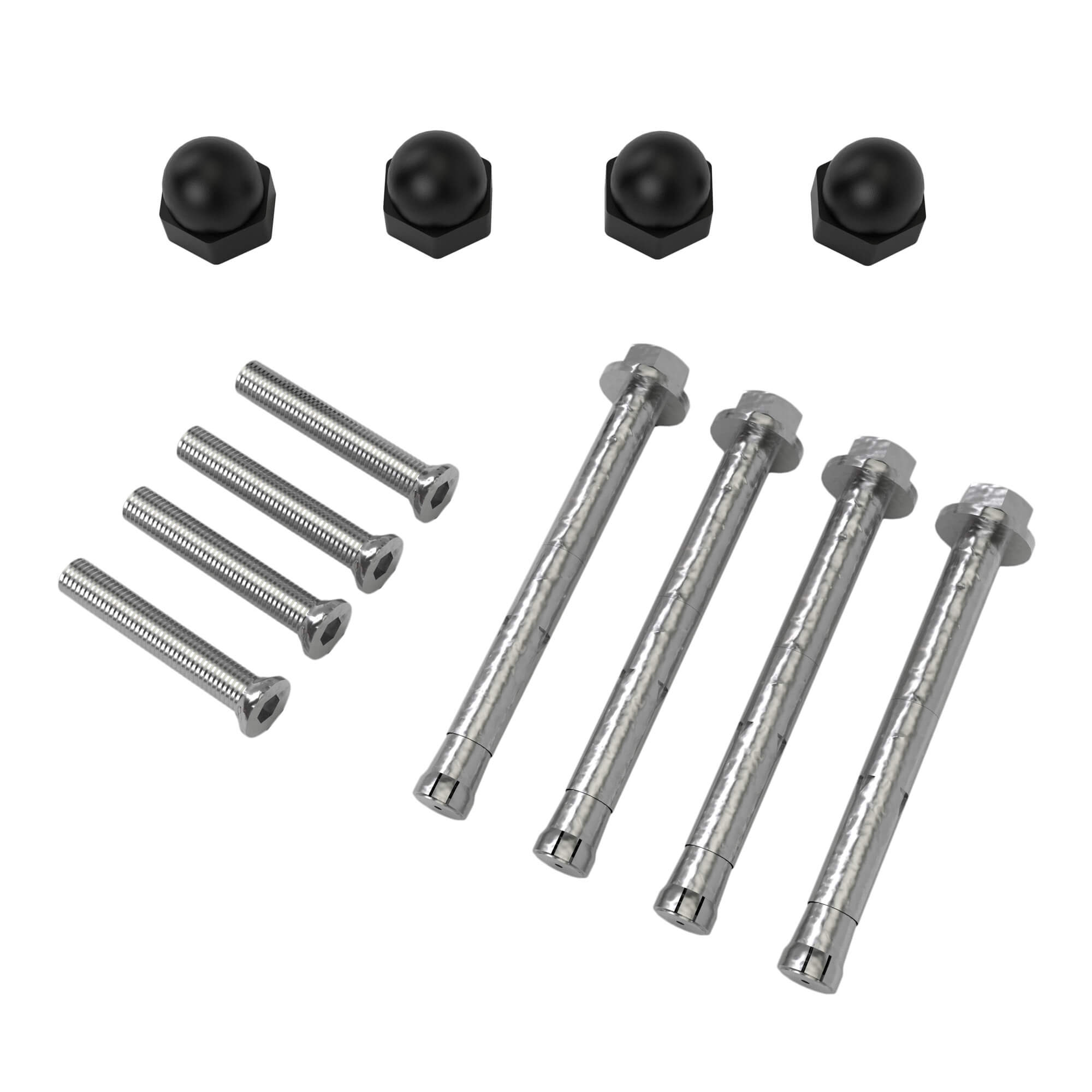 Dino Fence Post - Expanding Bolts (X4), Screw (X4), Cap (X4)