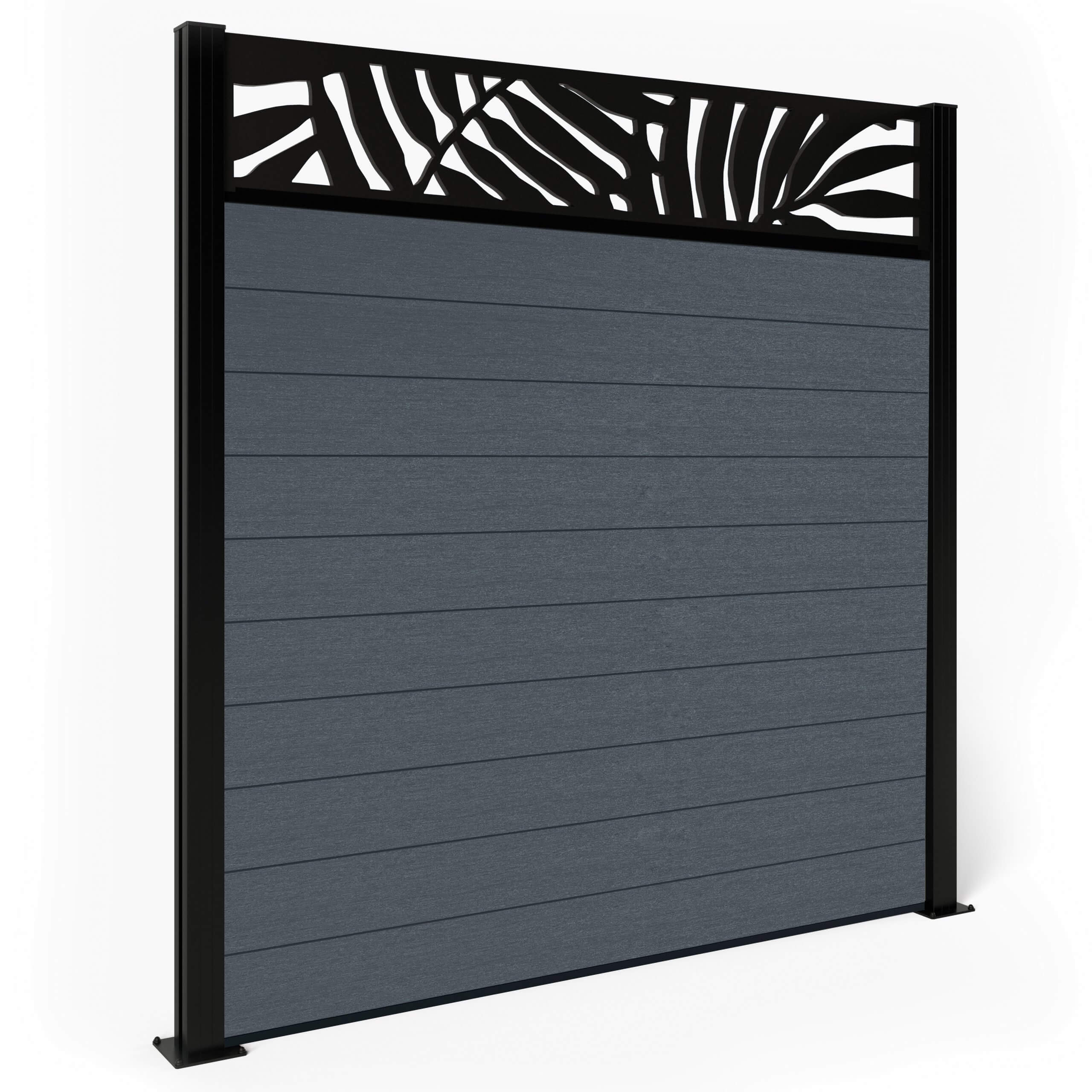 Dino Composite Fencing - Anthracite with Aluminium Posts 2.1m