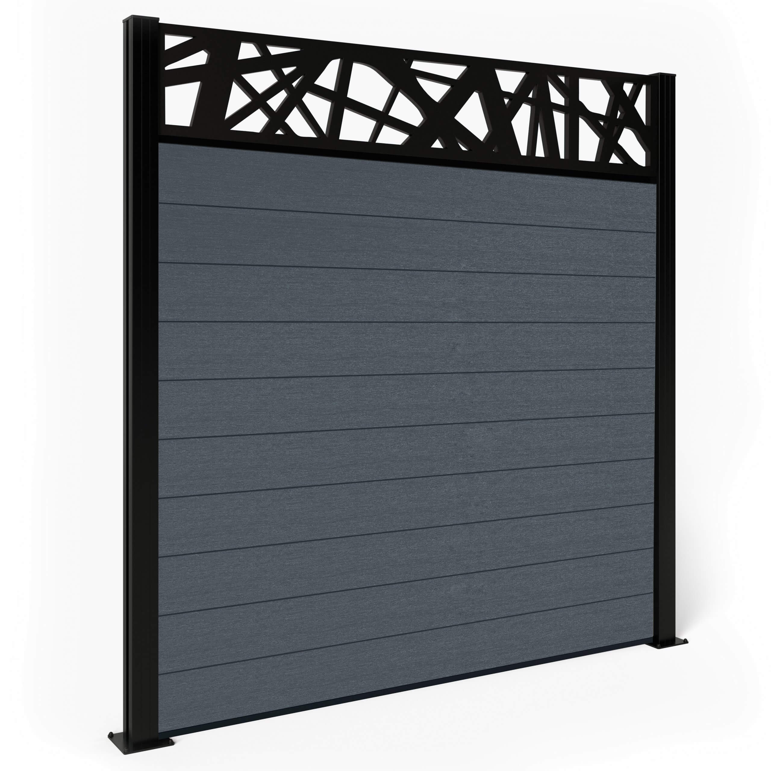 Dino Composite Fencing - Anthracite with Aluminium Posts 1.8m