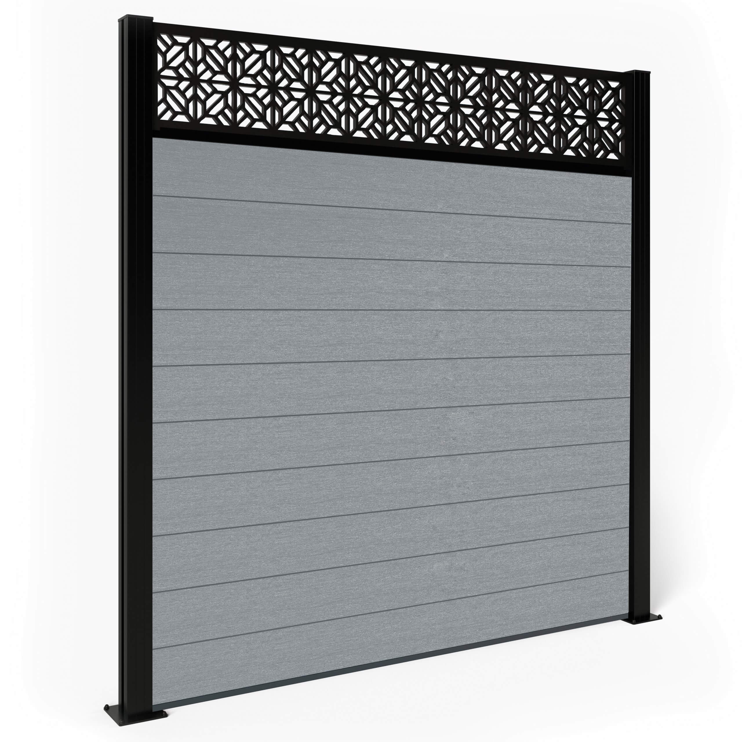 Dino Composite Fencing - Pearl with Aluminium Posts 0.6m