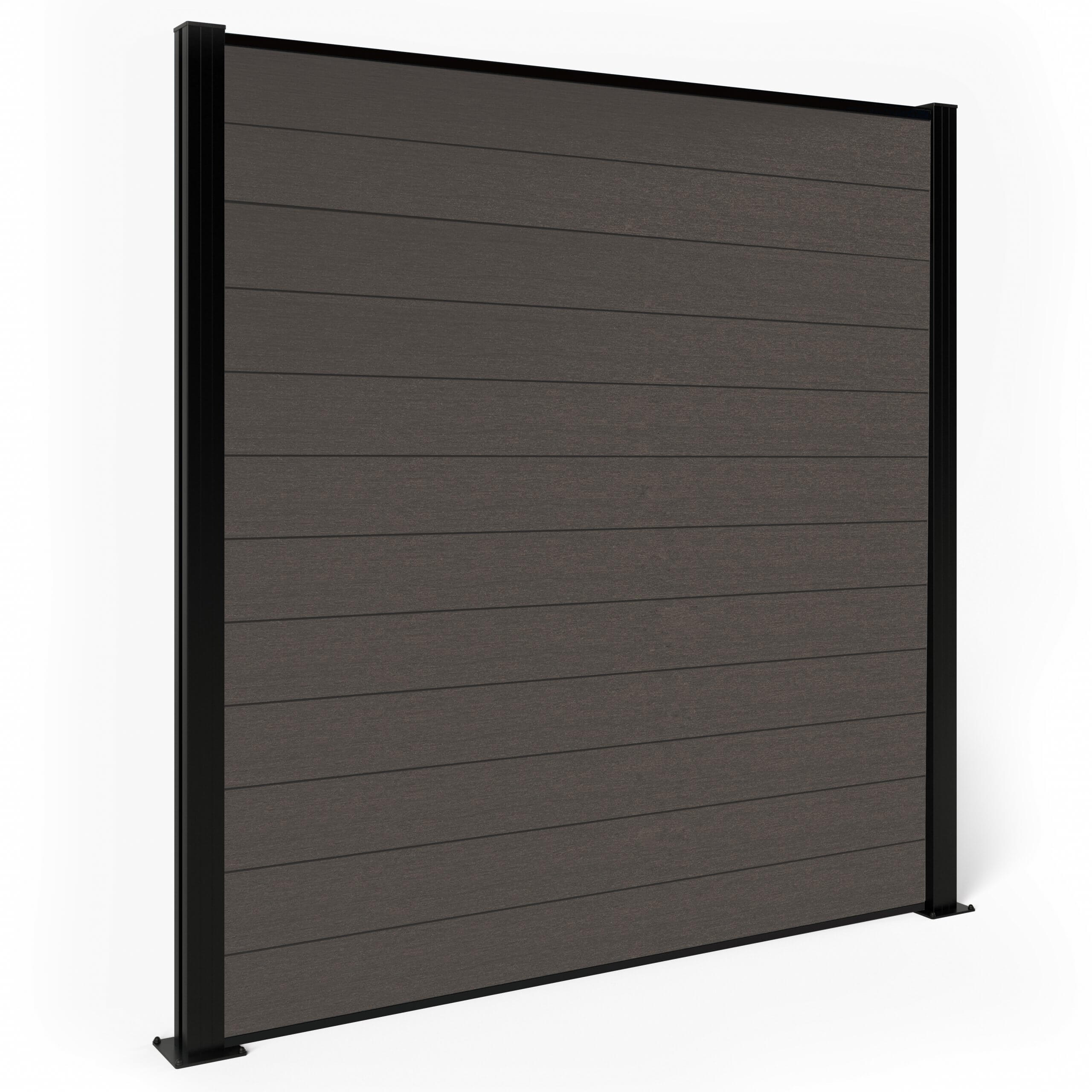 Dino Composite Fencing - Walnut with Aluminium Posts 1.2m