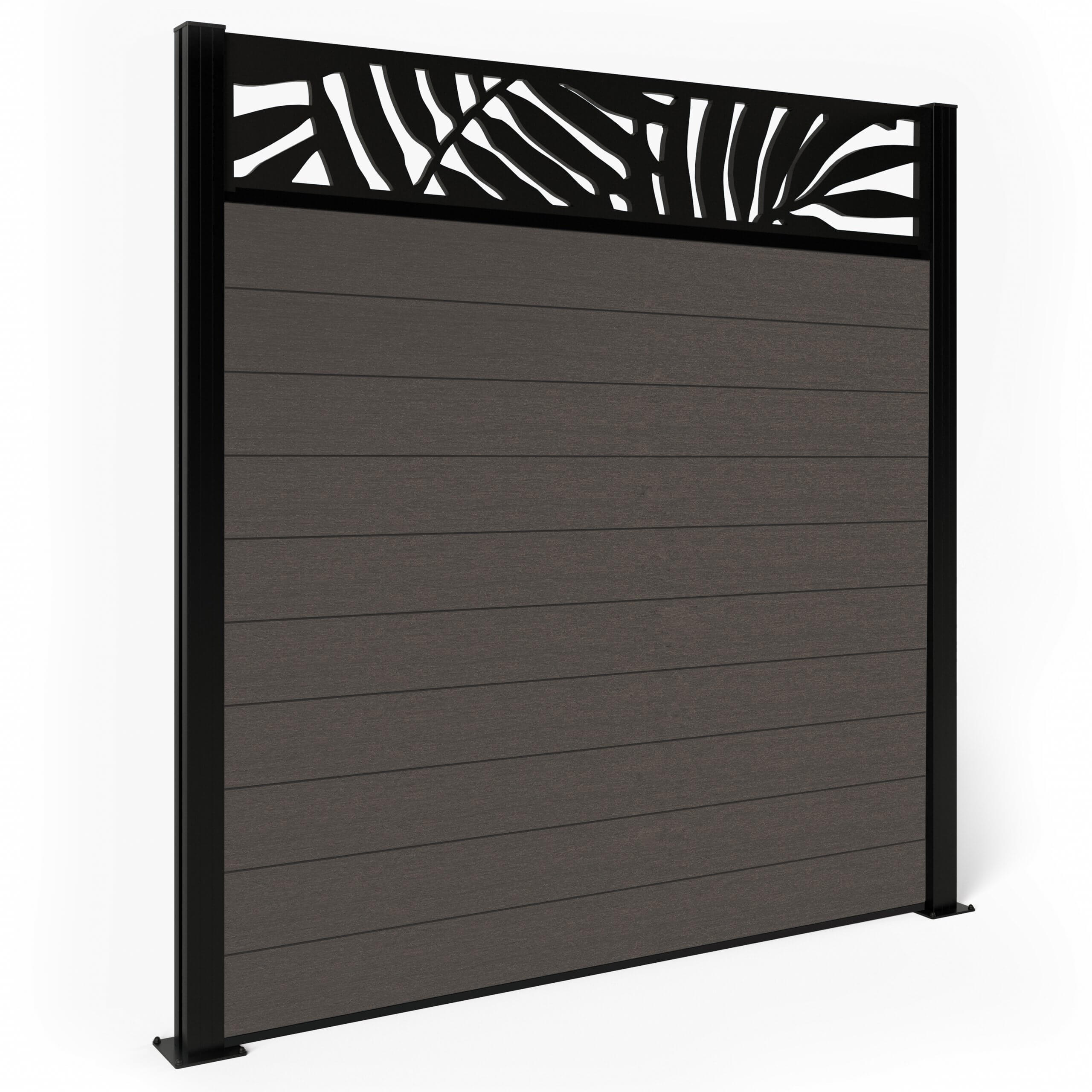 Dino Composite Fencing - Walnut with Aluminium Posts 0.9m