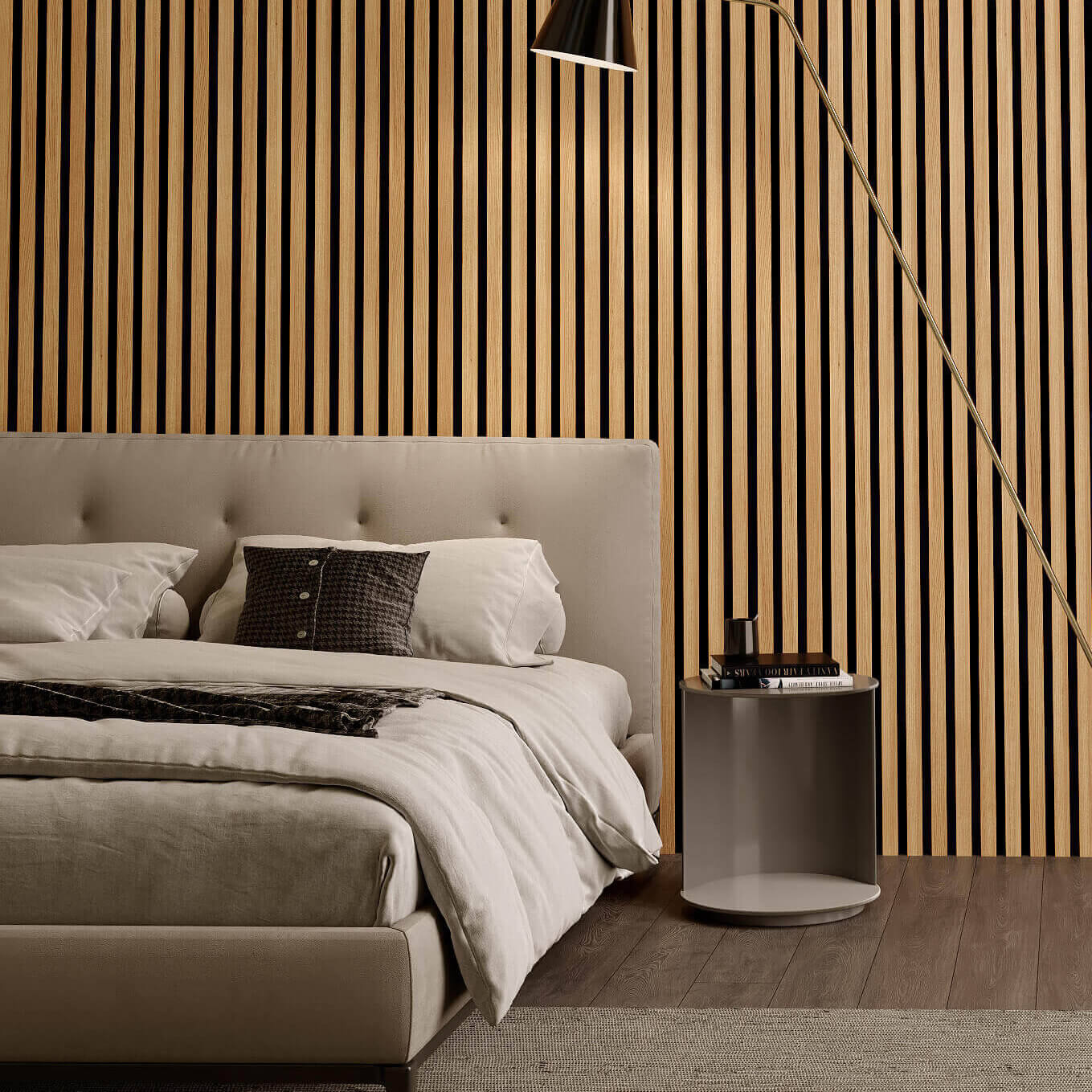 Wood Wall Panelling Oak Inspiration Photo Installed in Bedroom