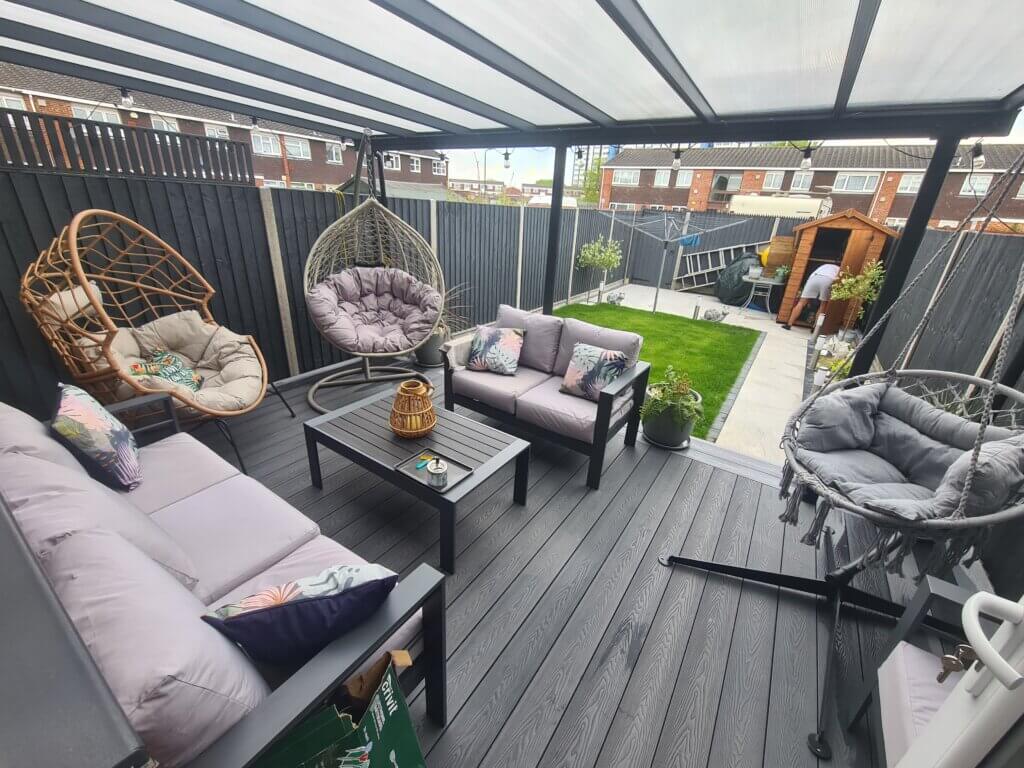 Garden with decking furniture