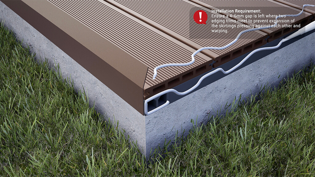 How to install composite edging trim (adding adhesive)