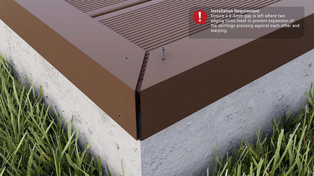 How to install composite edging trim (mitre saw, screw inserting)