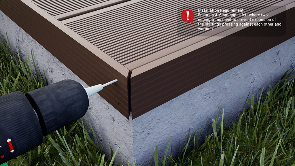 How to install composite fascia skirting board (predrilling hole)
