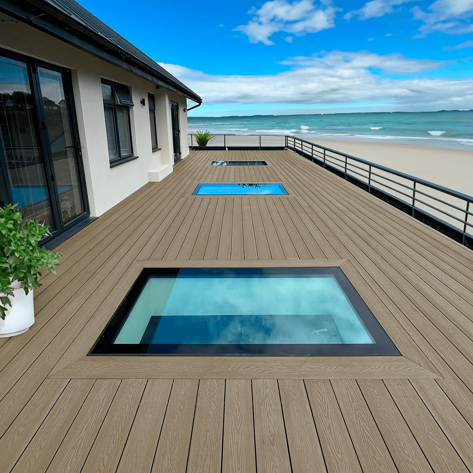 composite decking rooftop seaside - savanna