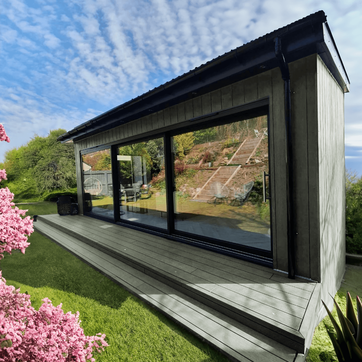 composite cladding home exterior sage green