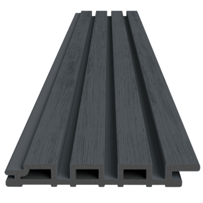 anthracite slatted composite cladding plank