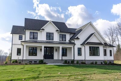 beautiful home with green grass