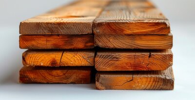 stack of treated wooden planks