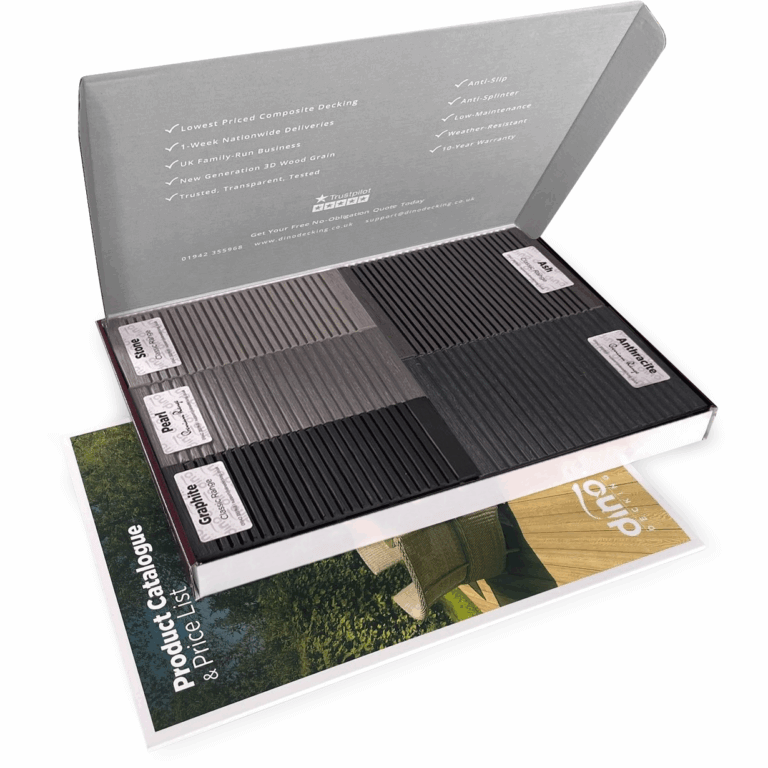 composite decking sample pack, 5 colours, grey