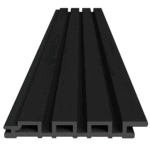 black slatted composite cladding plank